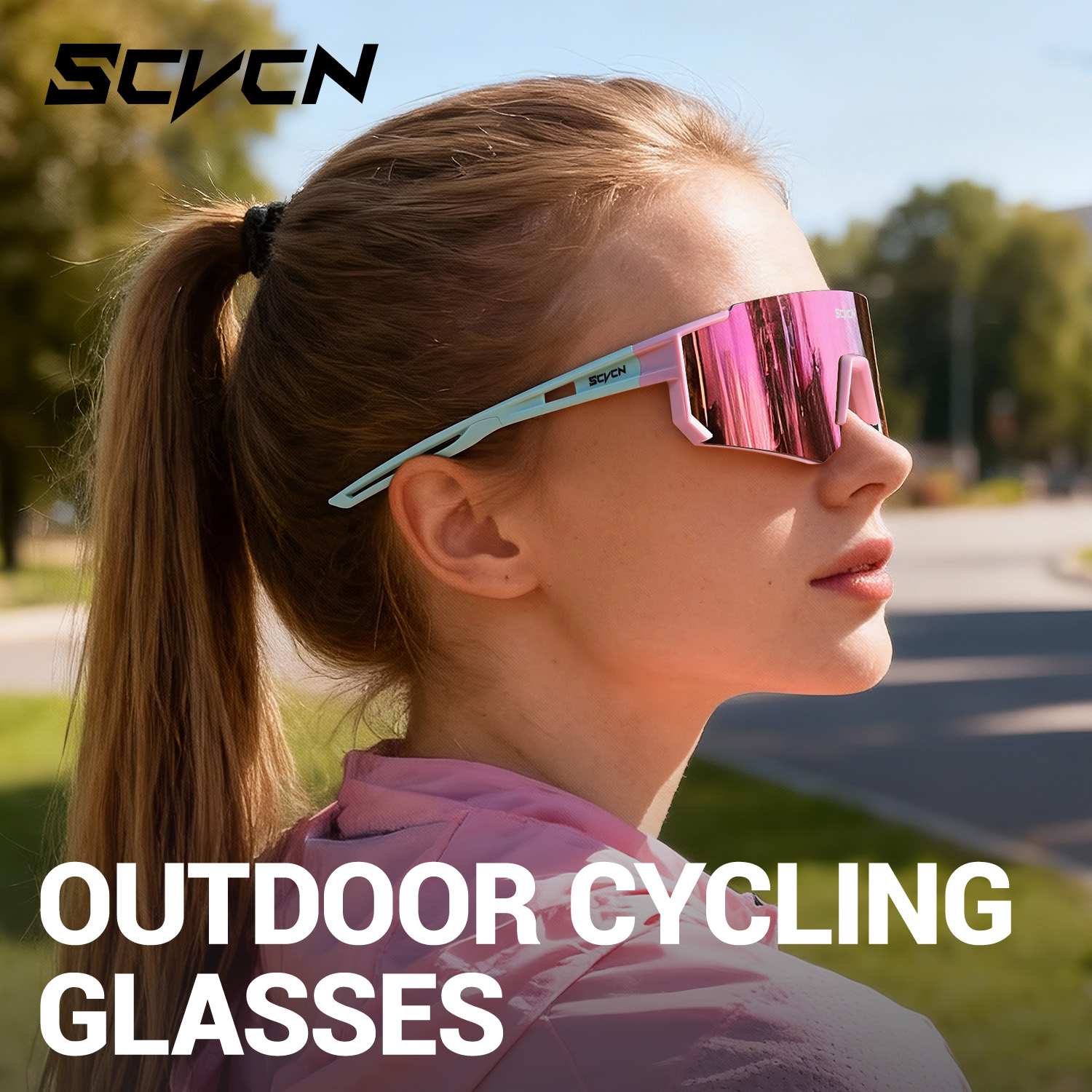 แว่นตาปั่นจักรยานสีชมพู SCVCN  - Golf Equipment Photos บทวิจารณ์และราคา